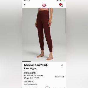 Red align joggers